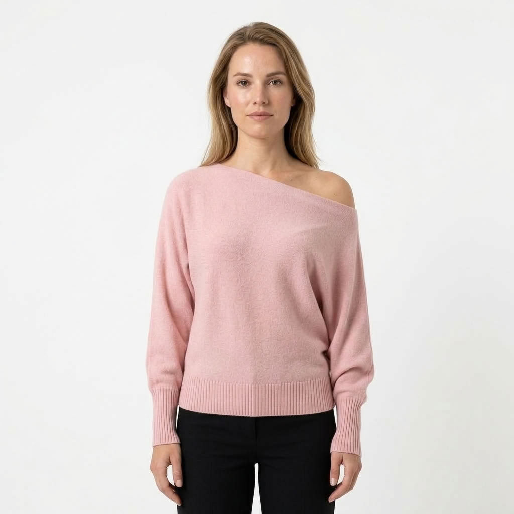 Dames Off Shoulder Trui Met Asymmetrische Zoom