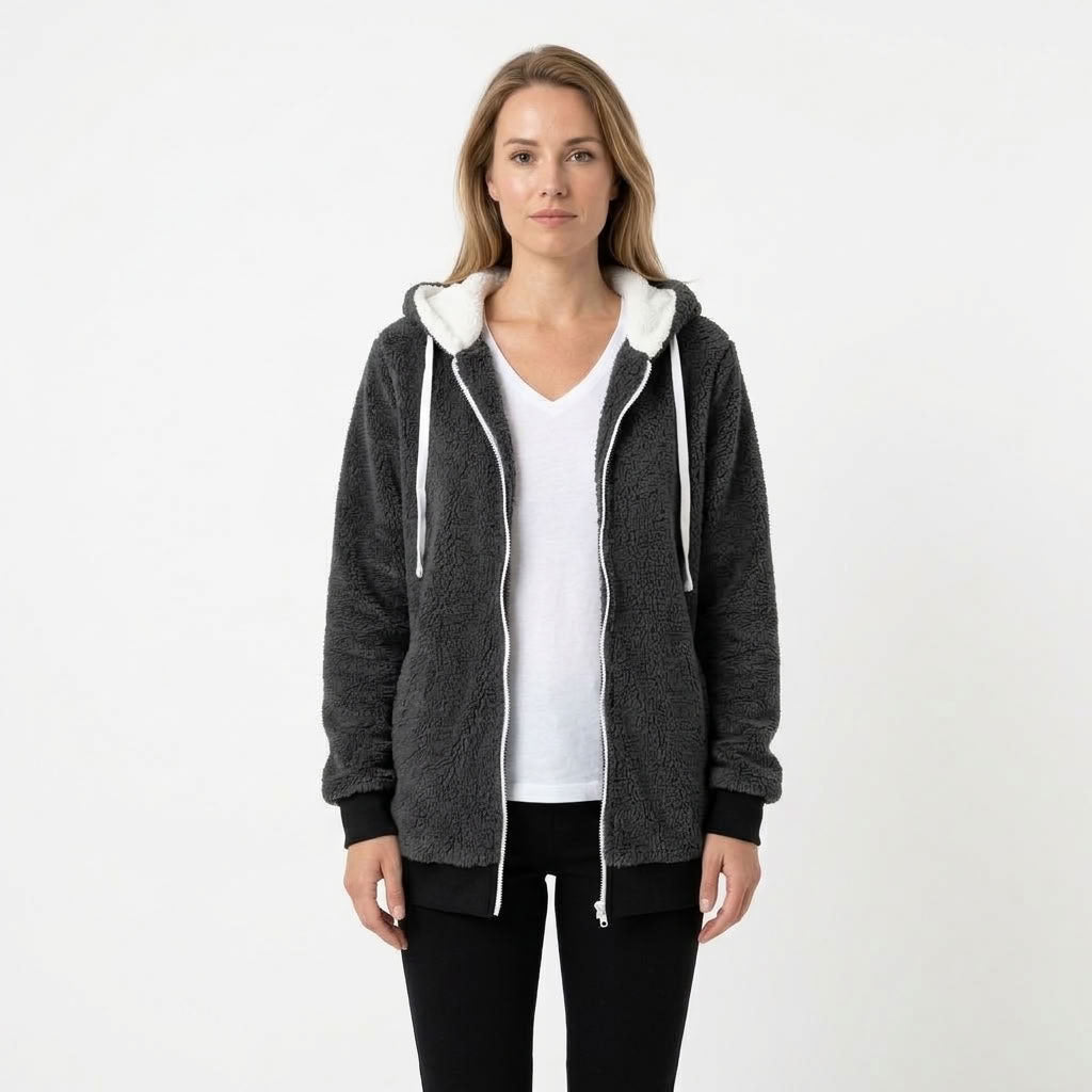 Fenna | Dames fleece vest met capuchon