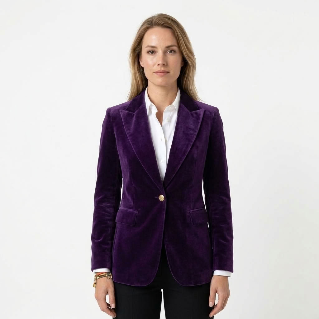 Renske | Dames fluwelen blazer met elegante revers