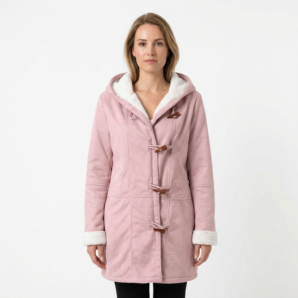 Jinthe | Dames lange winterjas met teddyvoering