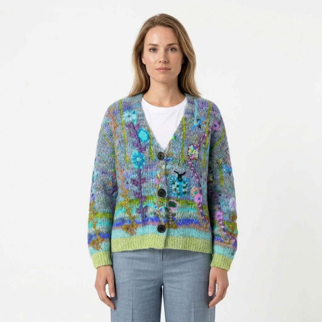 Dames Kardigan Met Bloemenprint En Losse Pasvorm