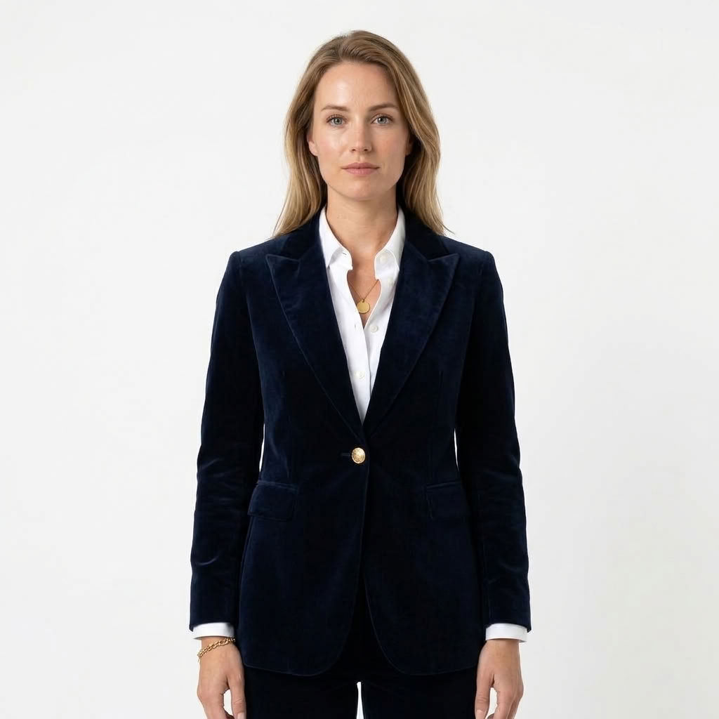 Renske | Dames fluwelen blazer met elegante revers