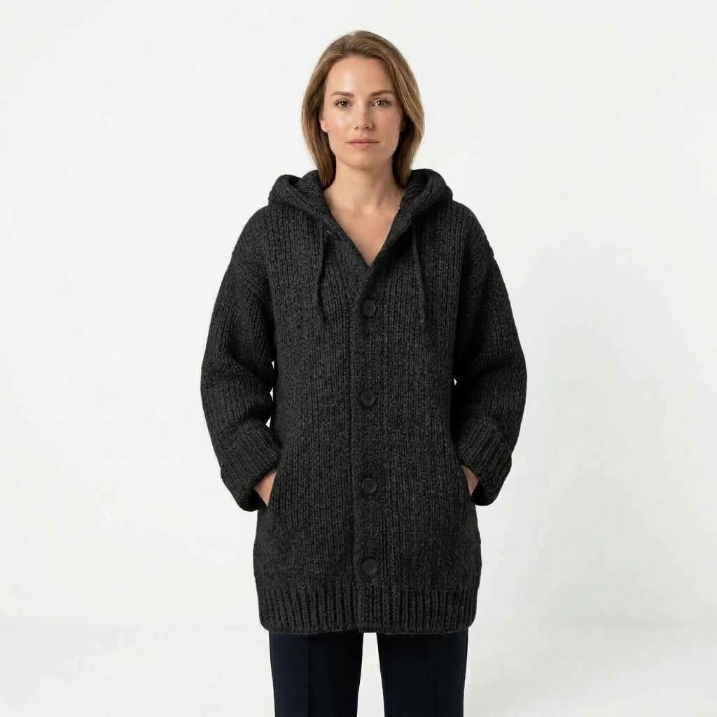 Oversized Dames Vest Met Capuchon En Zakken