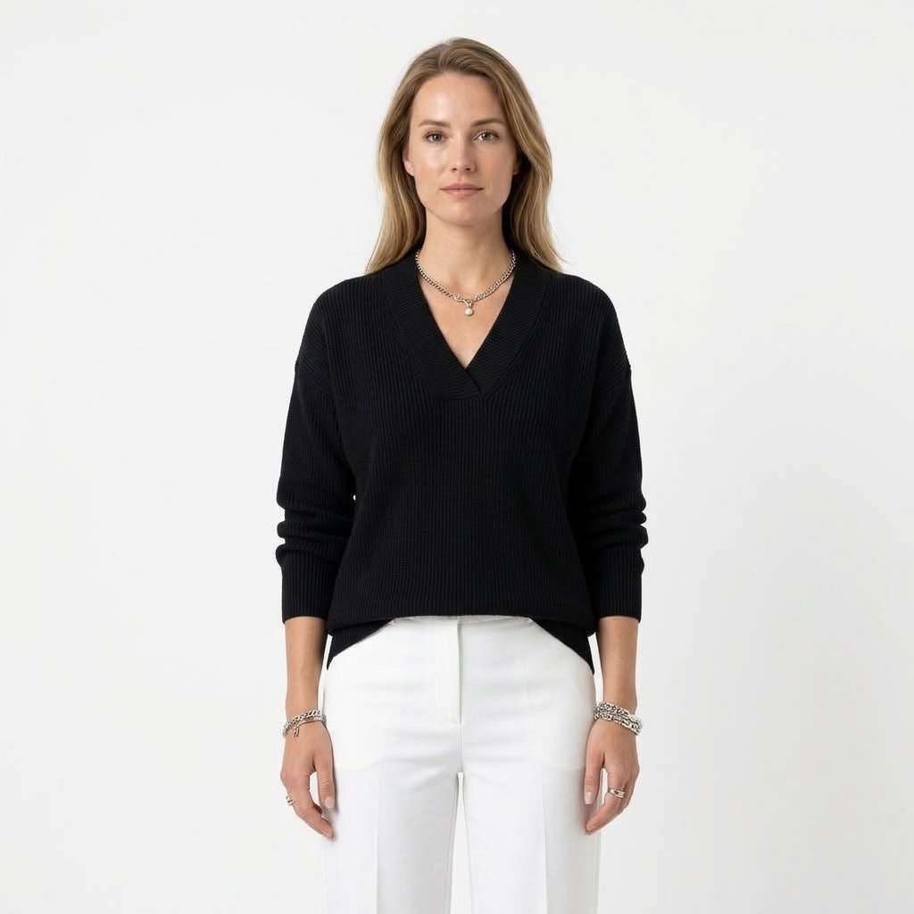 Livia | Dames gebreide trui met V-hals
