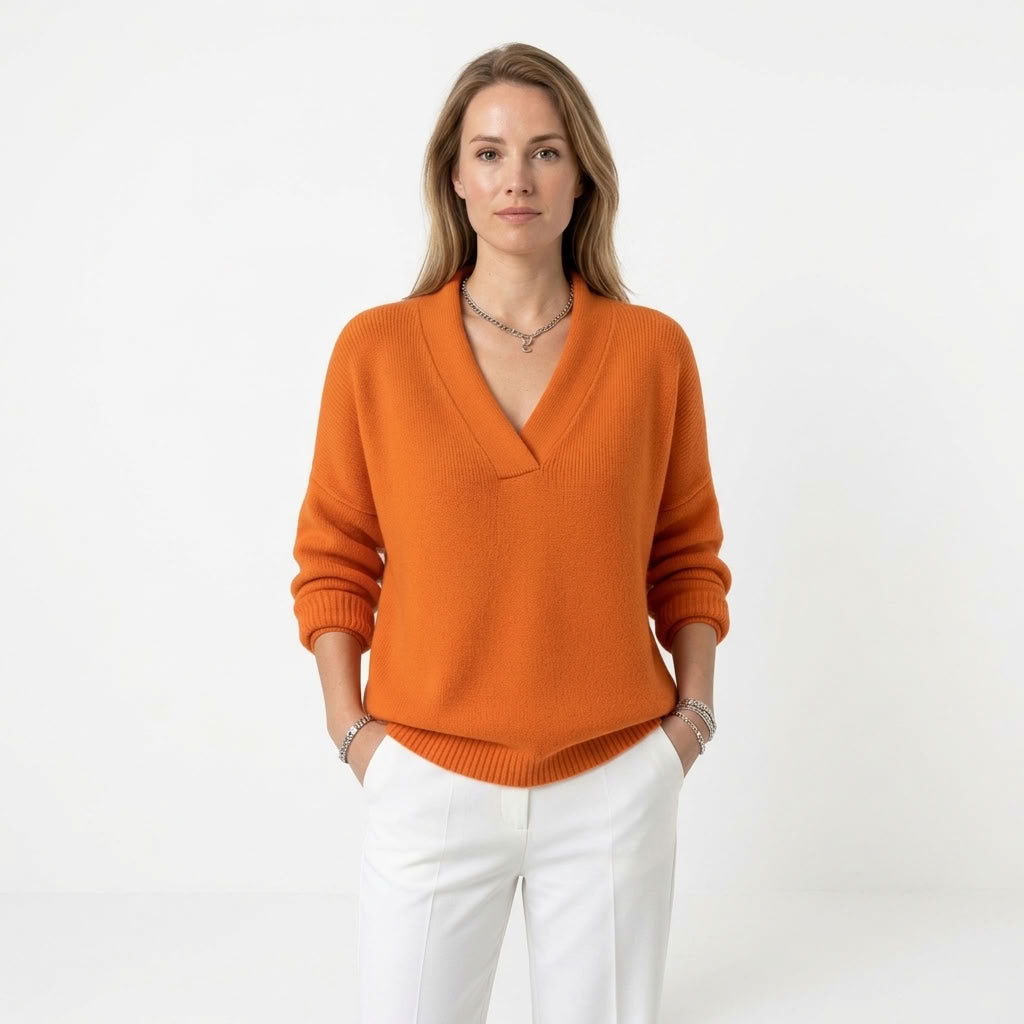 Livia | Dames gebreide trui met V-hals