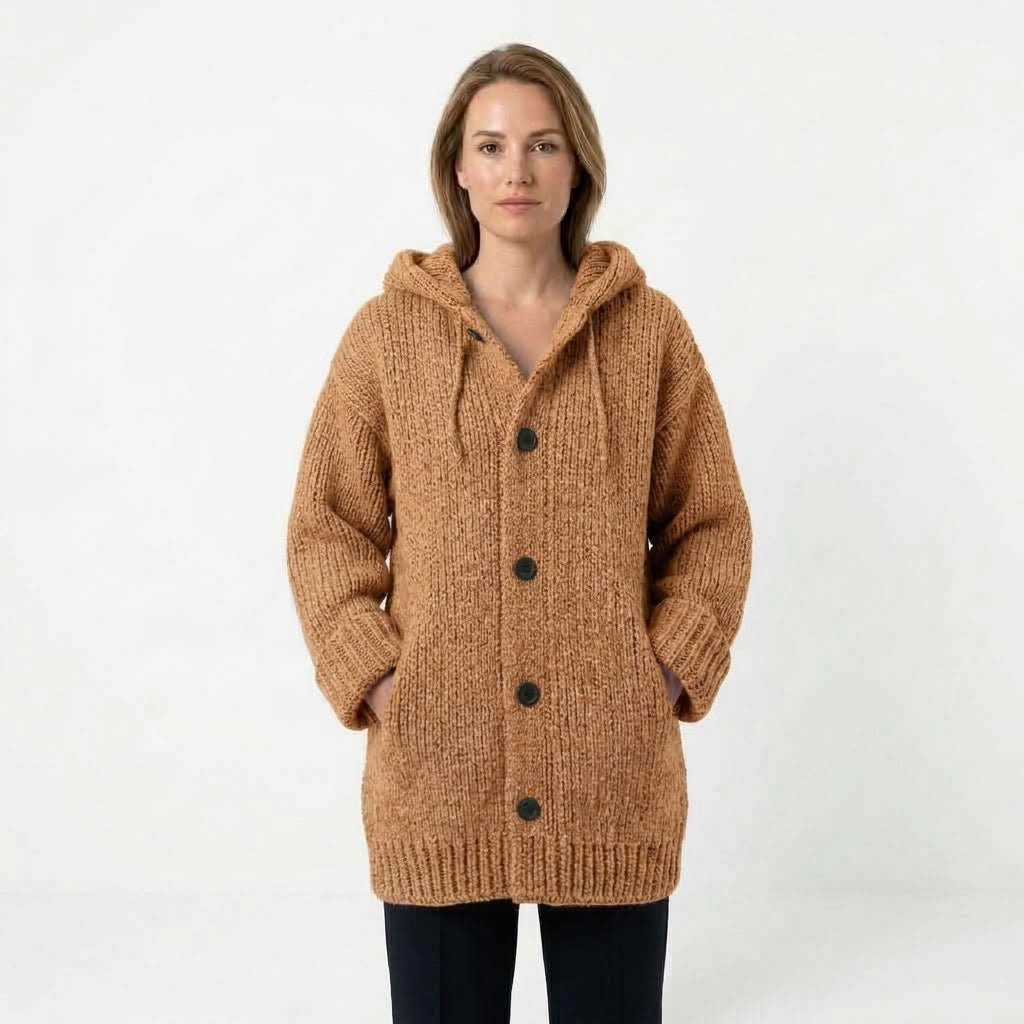 Oversized Dames Vest Met Capuchon En Zakken
