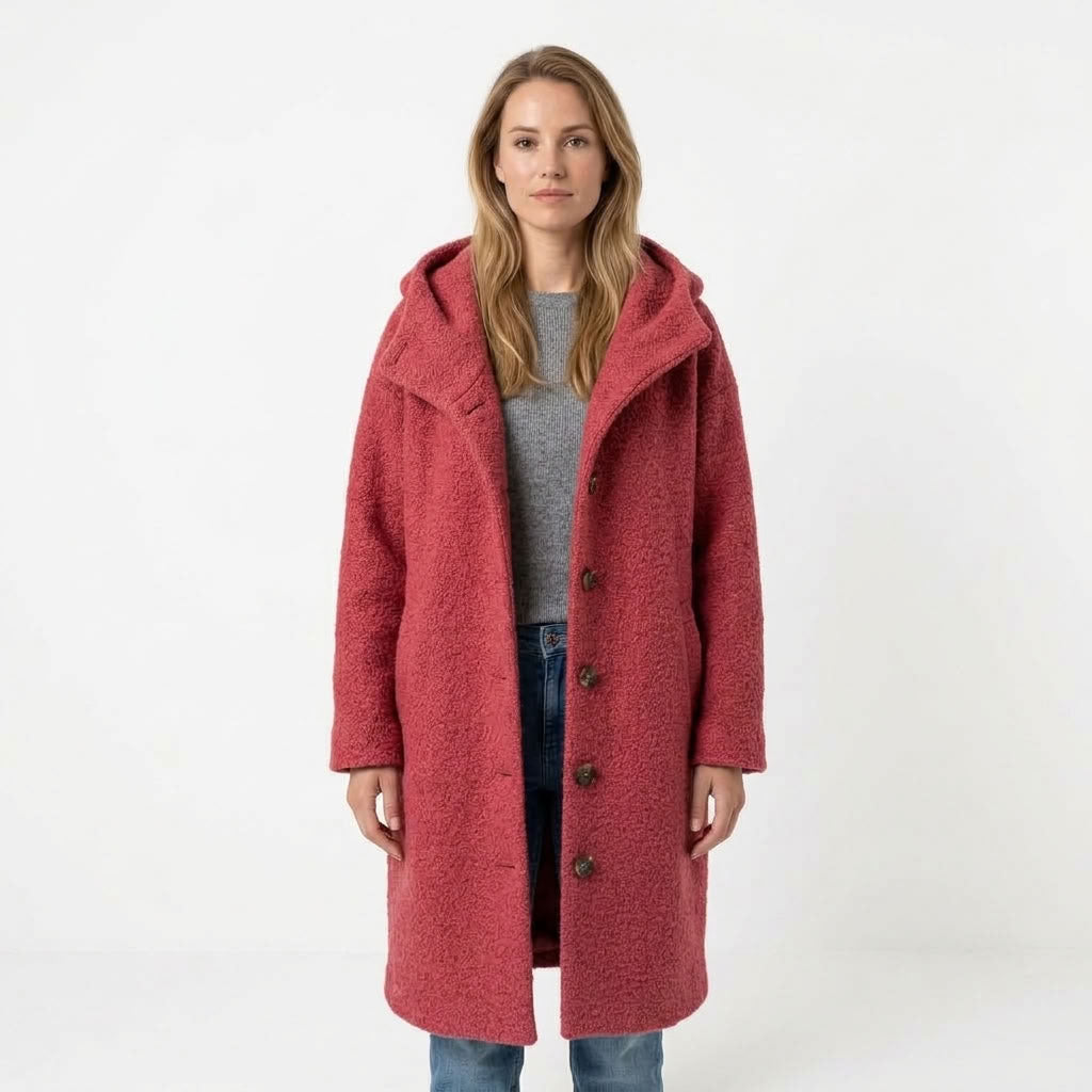 Aveline | Dames lange jas met capuchon