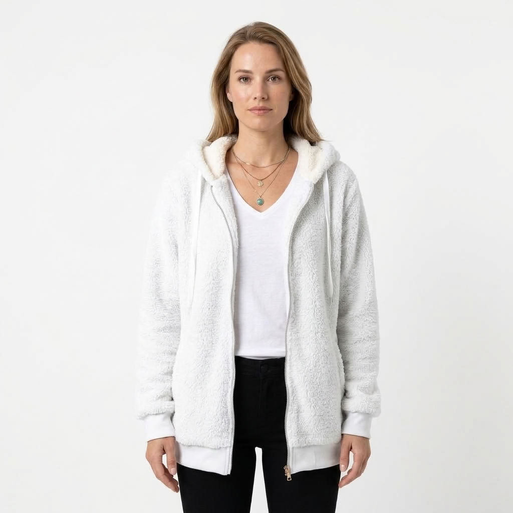 Fenna | Dames fleece vest met capuchon