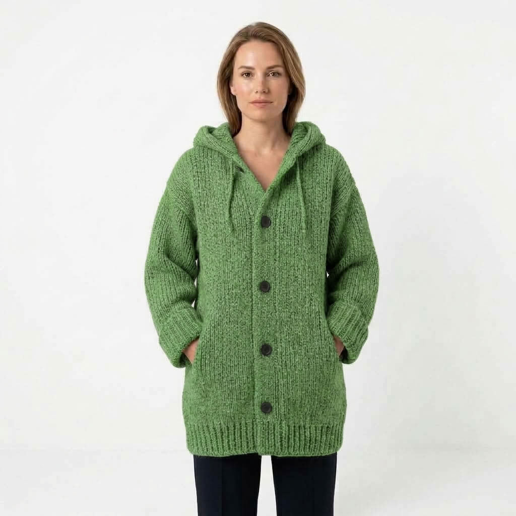 Oversized Dames Vest Met Capuchon En Zakken