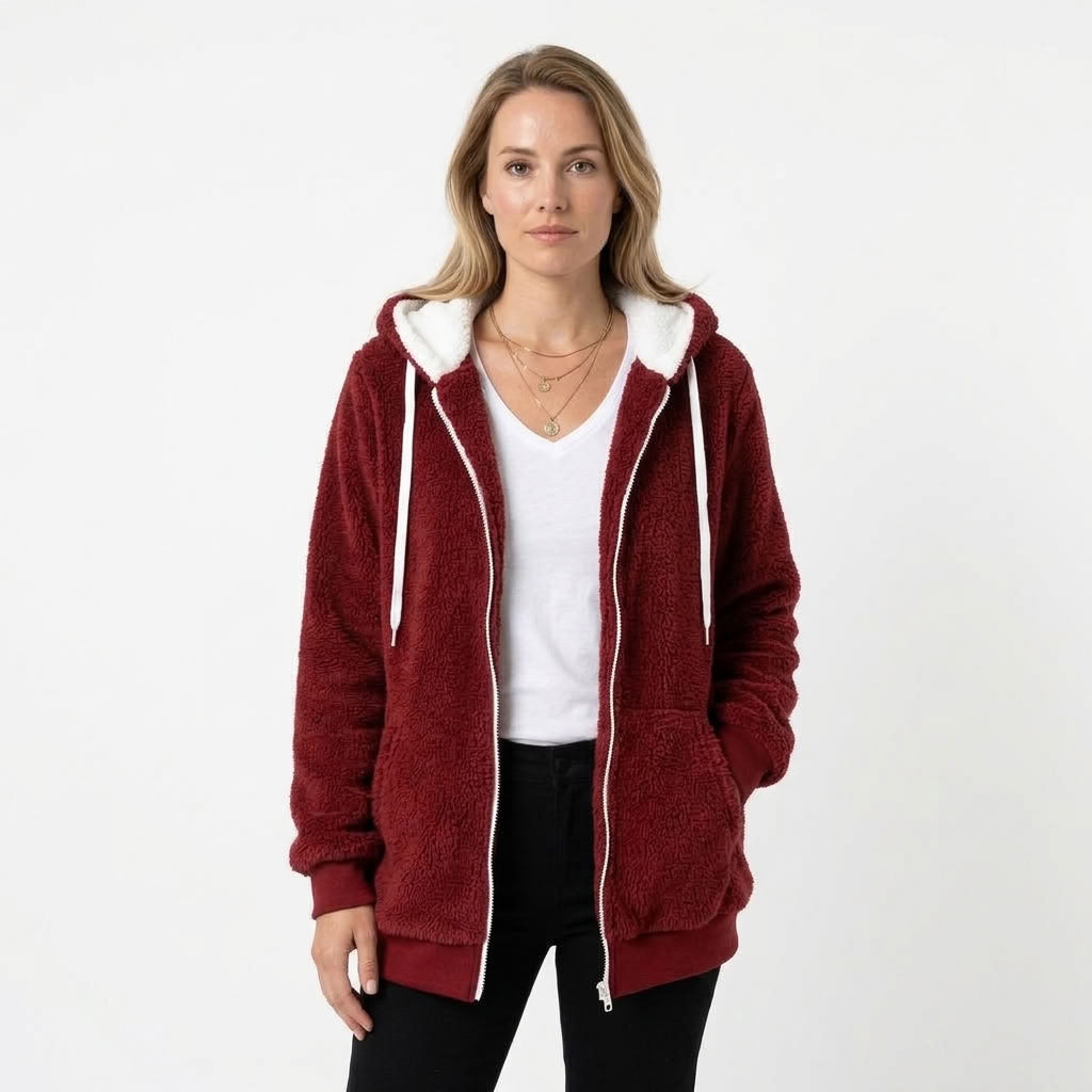 Fenna | Dames fleece vest met capuchon