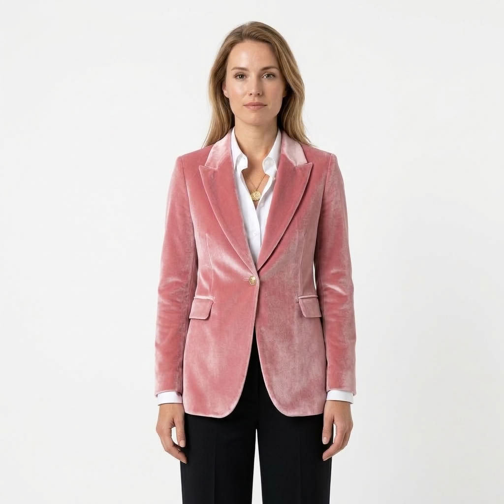 Renske | Dames fluwelen blazer met elegante revers