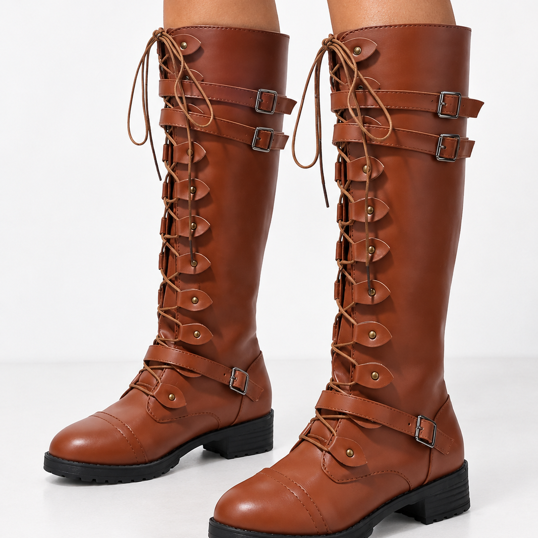 Valentina | Stoere hoge veterlaarzen