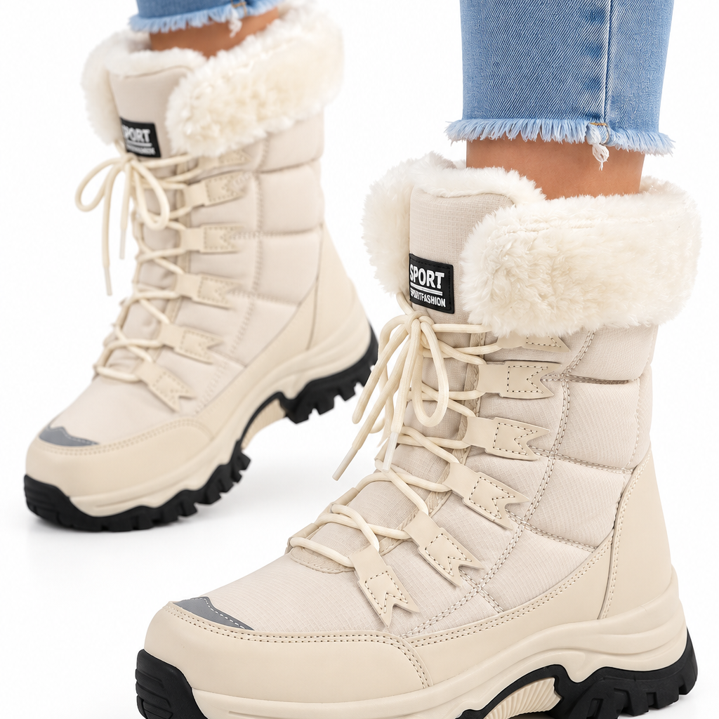 Danique | Dames gevoerde winterlaarzen met veters