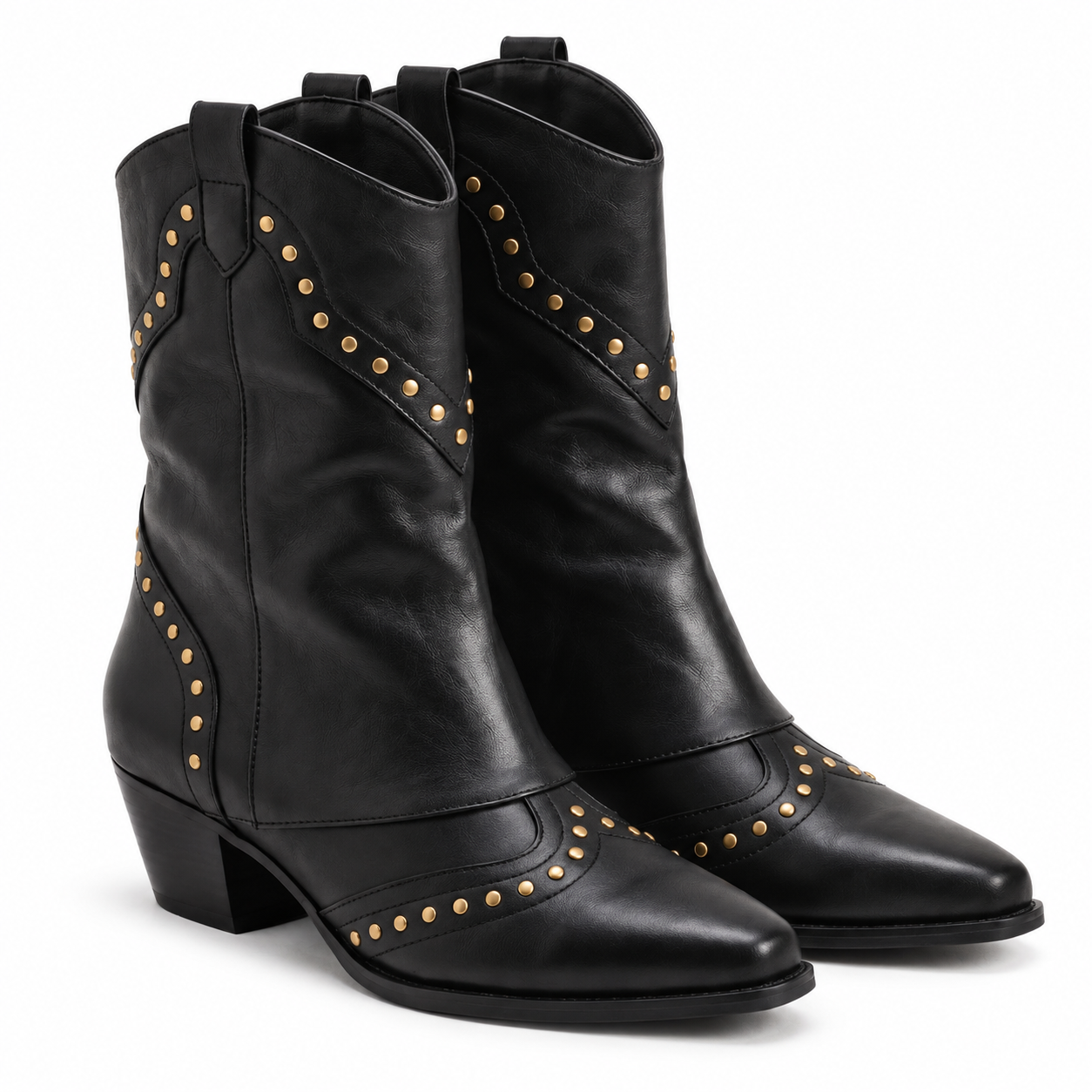 Marinthe | Dames western enkellaarzen met studs