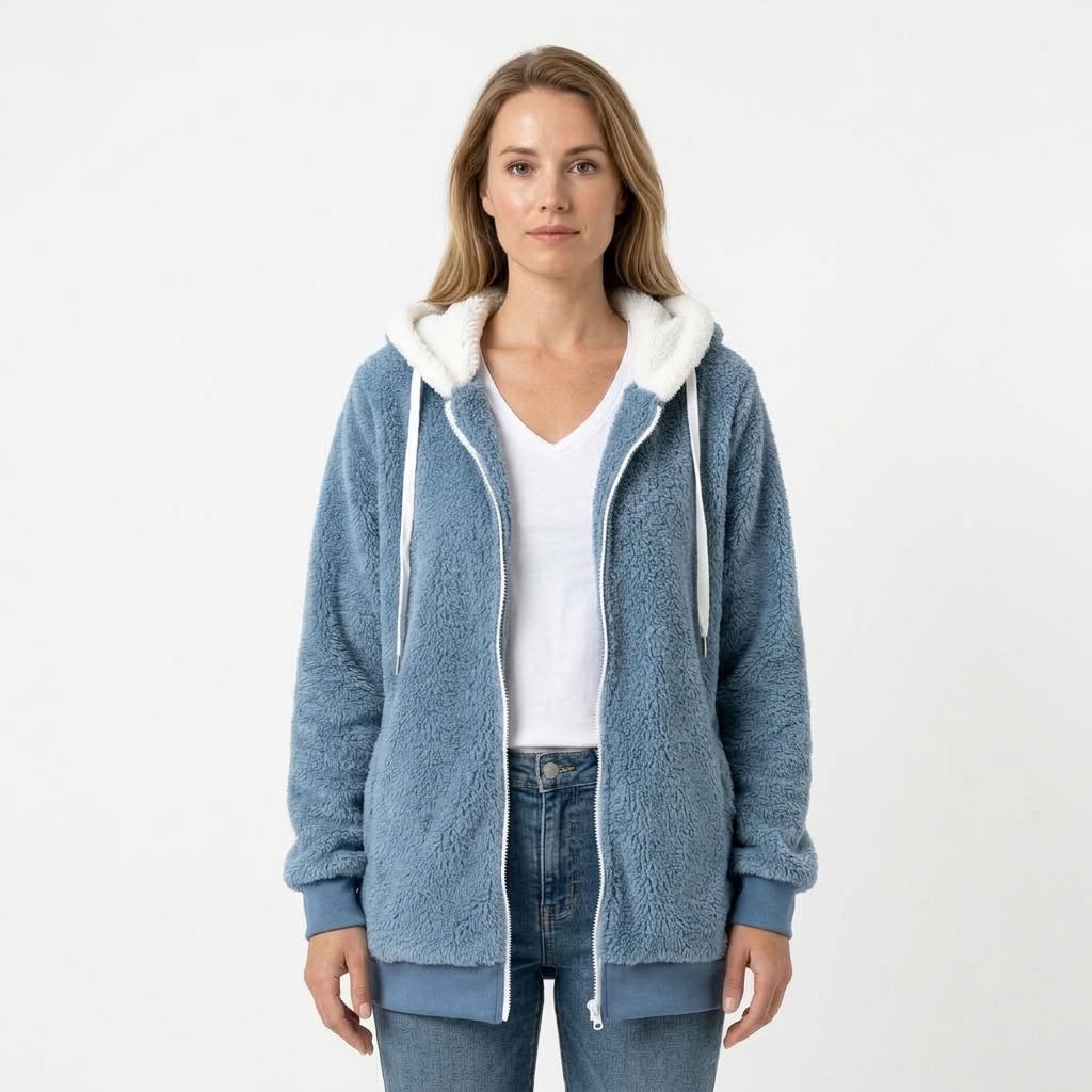 Fenna | Dames fleece vest met capuchon
