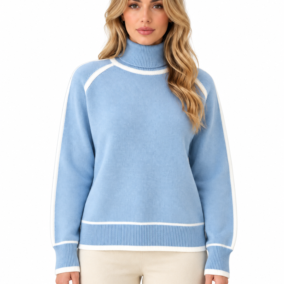 Maud | Dames gebreide coltrui met contrastdetails
