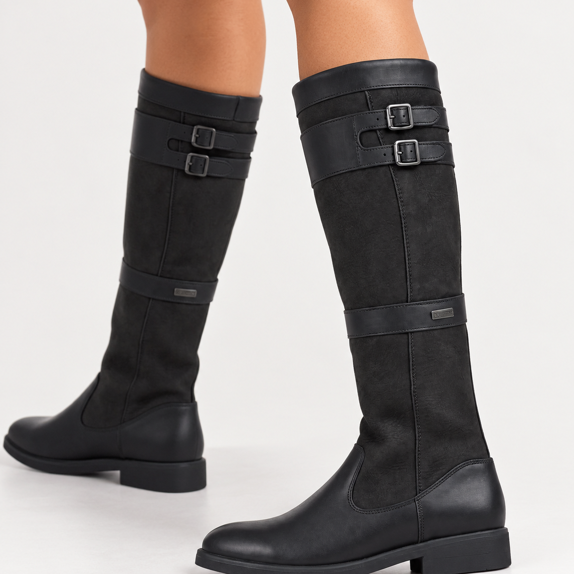 Norelle | Dames hoge laarzen met gespdetails