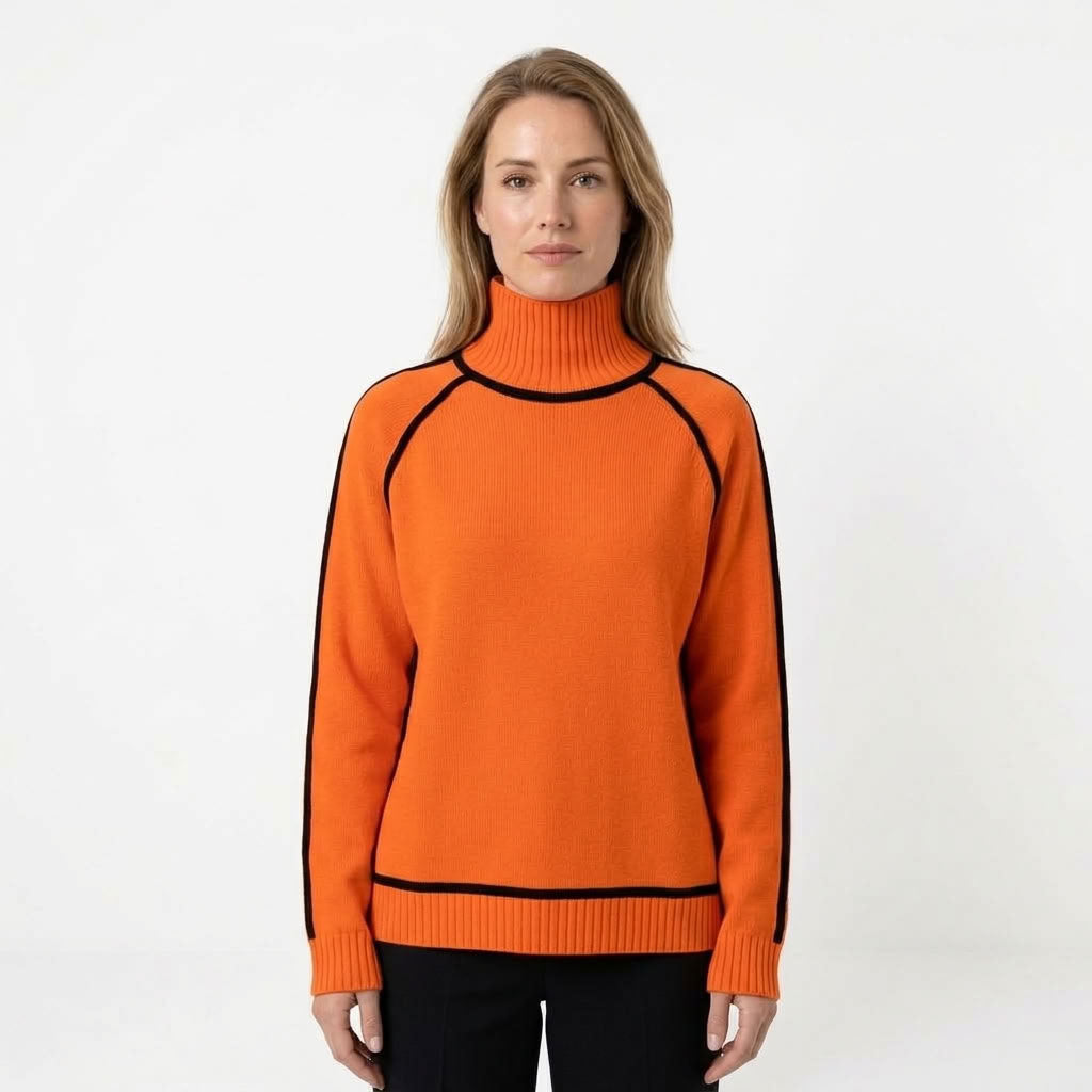Solène | Dames coltrui met zwarte details