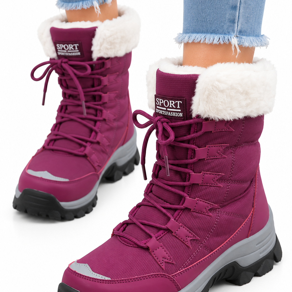 Danique | Dames gevoerde winterlaarzen met veters