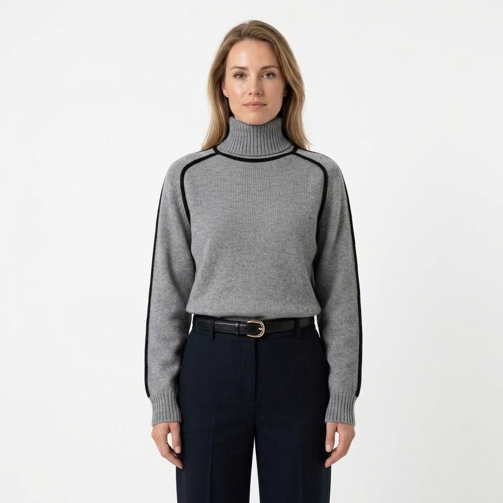 Solène | Dames coltrui met zwarte details