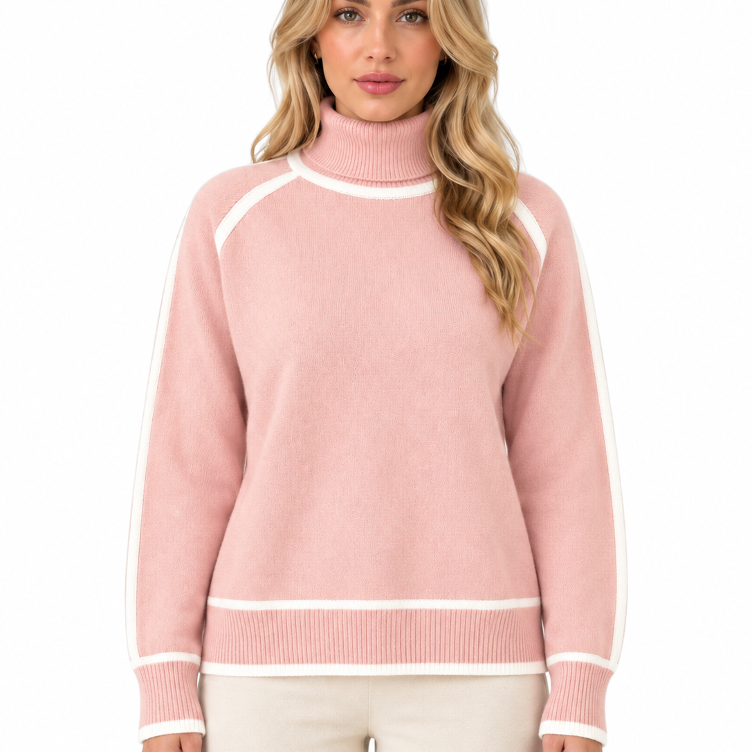 Maud | Dames gebreide coltrui met contrastdetails