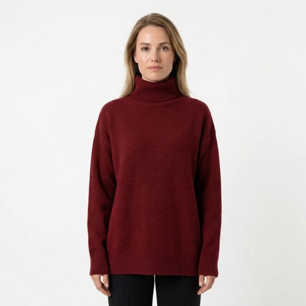 Odeline | Dames oversized coltrui met ribdetails