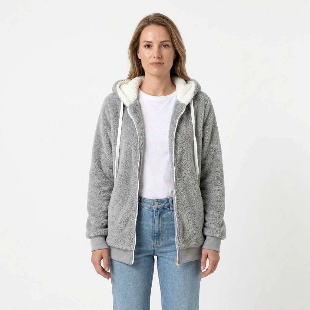 Fenna | Dames fleece vest met capuchon