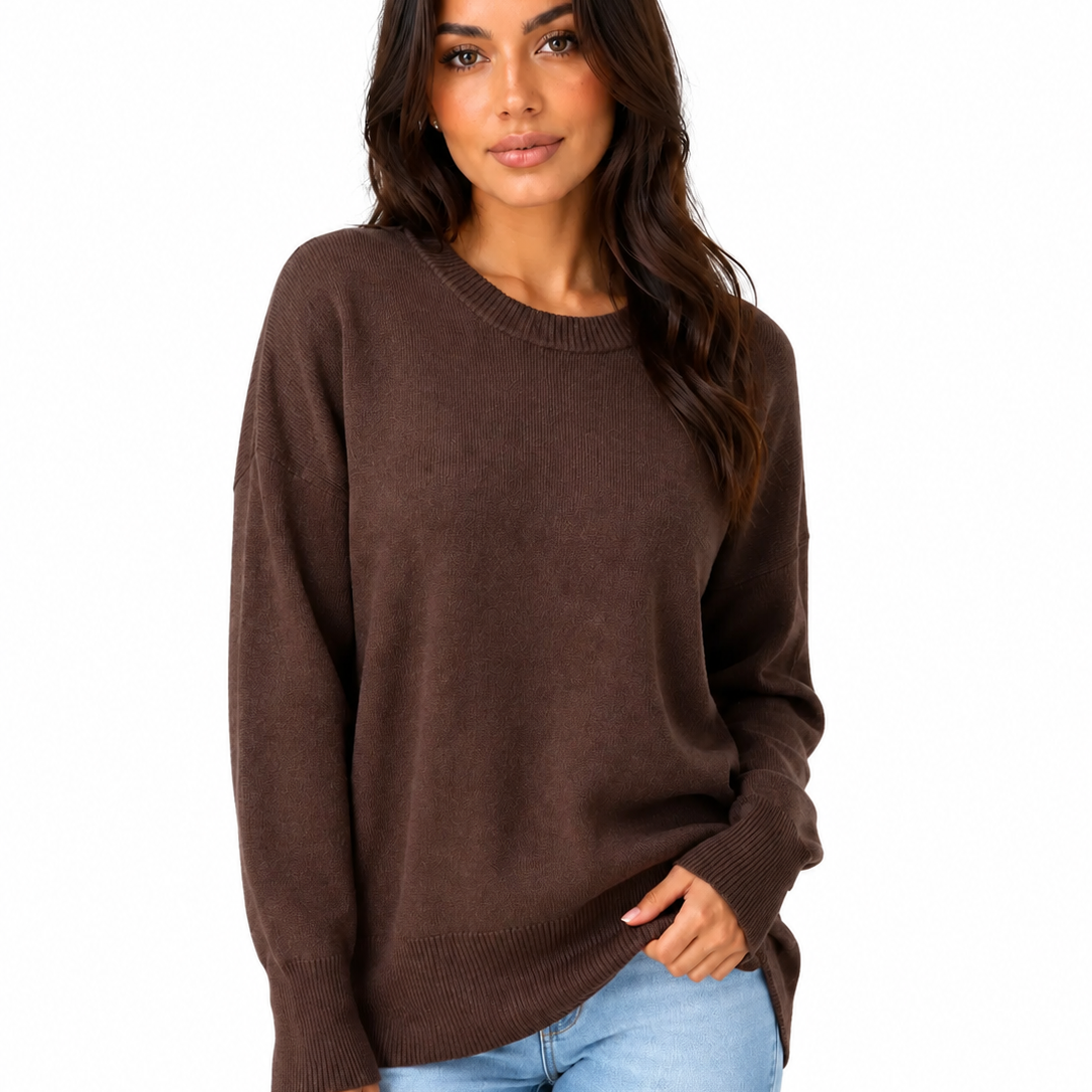 Fenna | Dames oversized gebreide trui met ronde hals