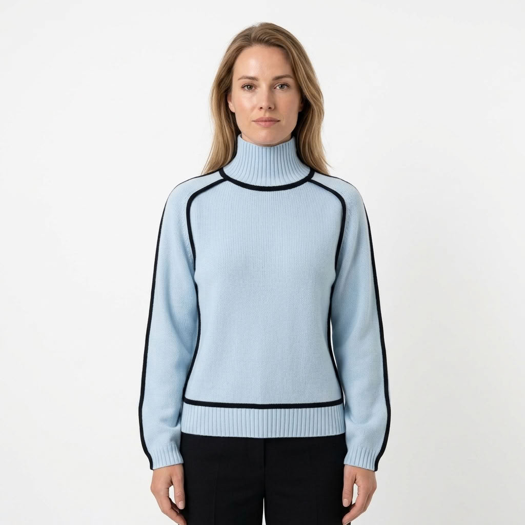 Solène | Dames coltrui met zwarte details