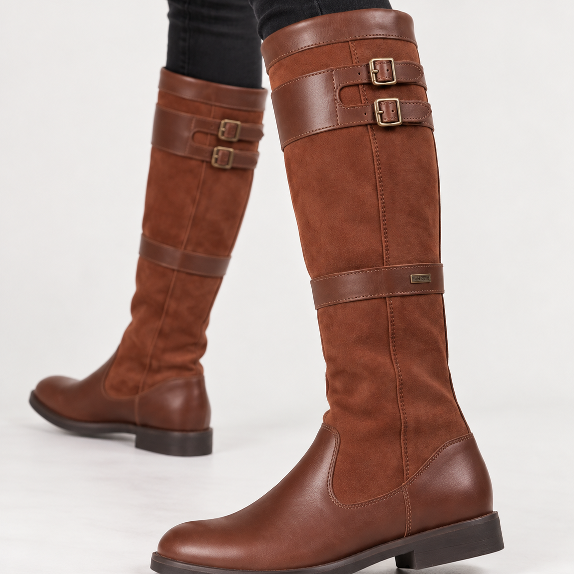 Norelle | Dames hoge laarzen met gespdetails
