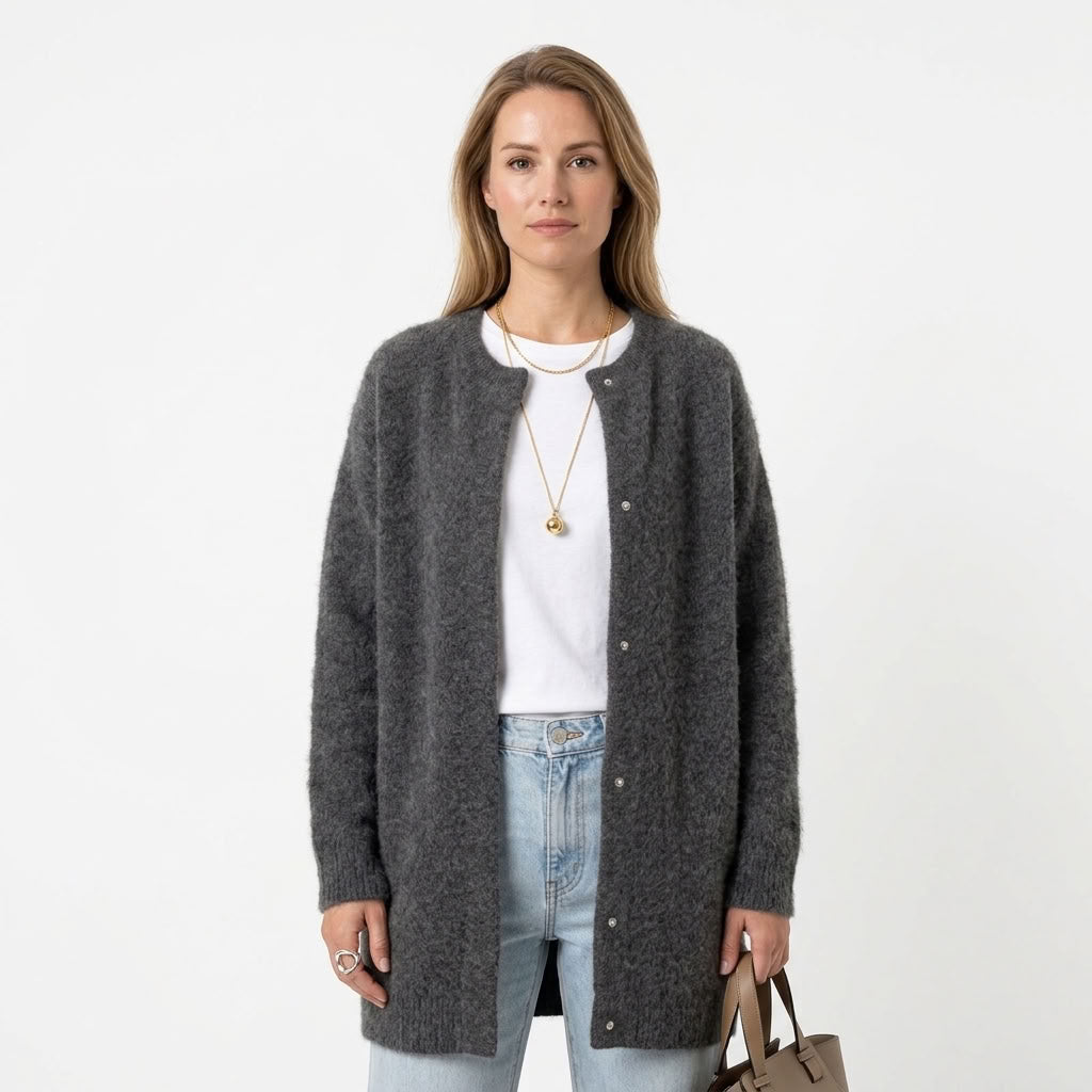 Tamsin | Dames Lang Vest met Knopen