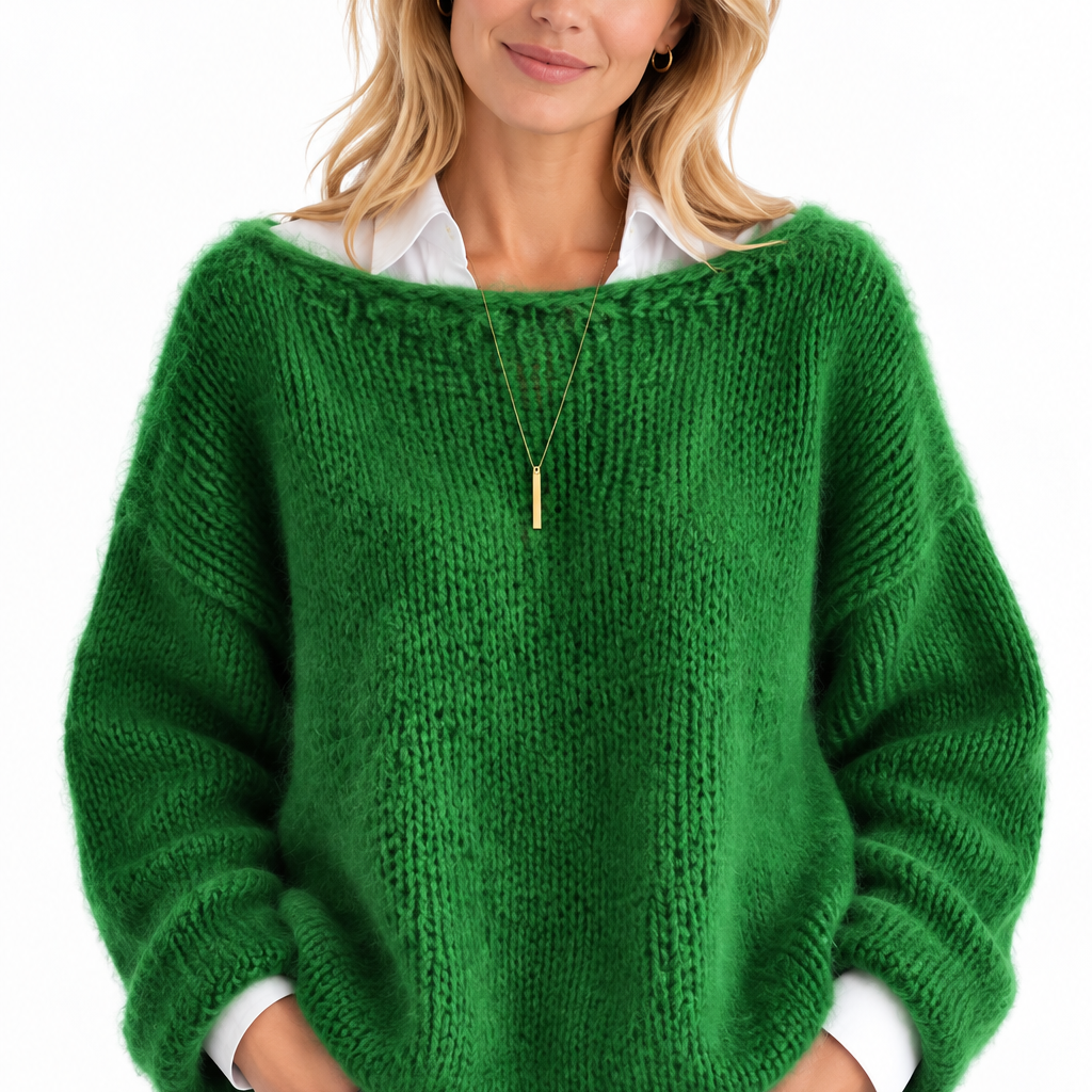 Rosalie | Dames oversized gebreide trui met wijde hals