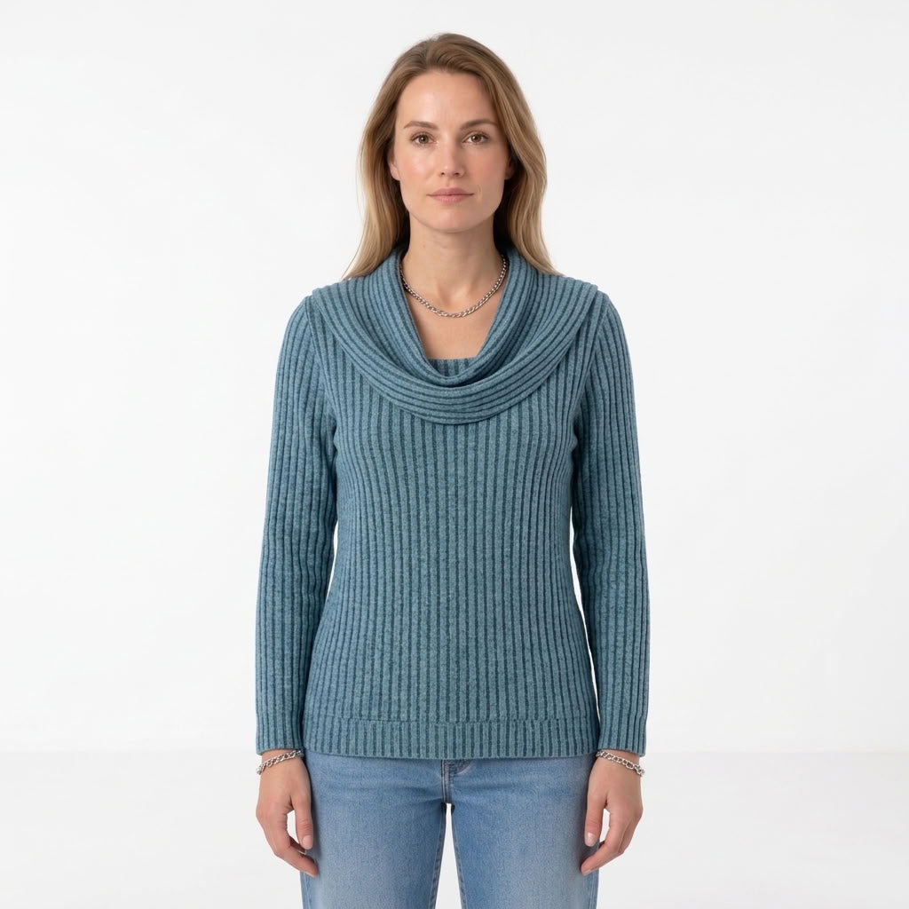 Amélie | Geribde trui met elegante hals