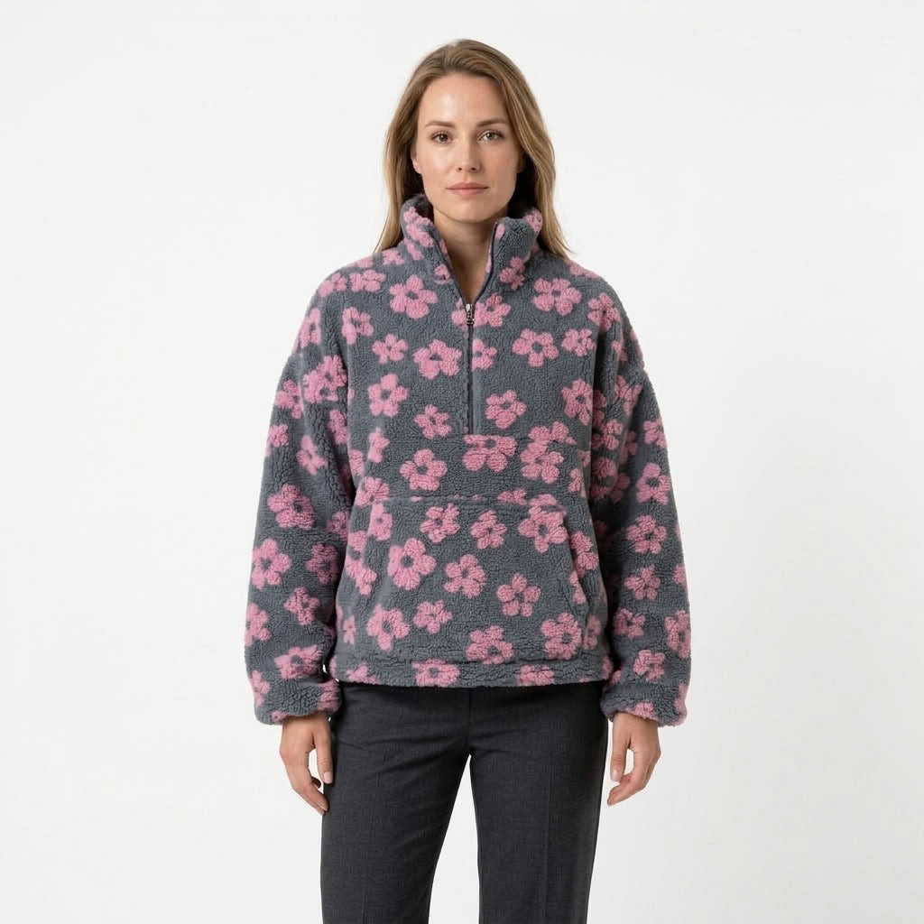 Florence | Teddy trui met bloemenprint