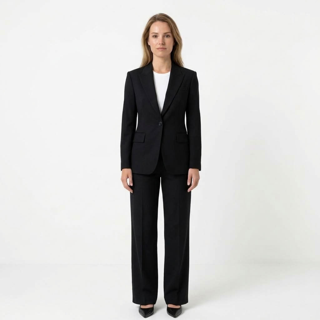 Dames Tweedelige Set Met Blazer En Wijde Pantalon