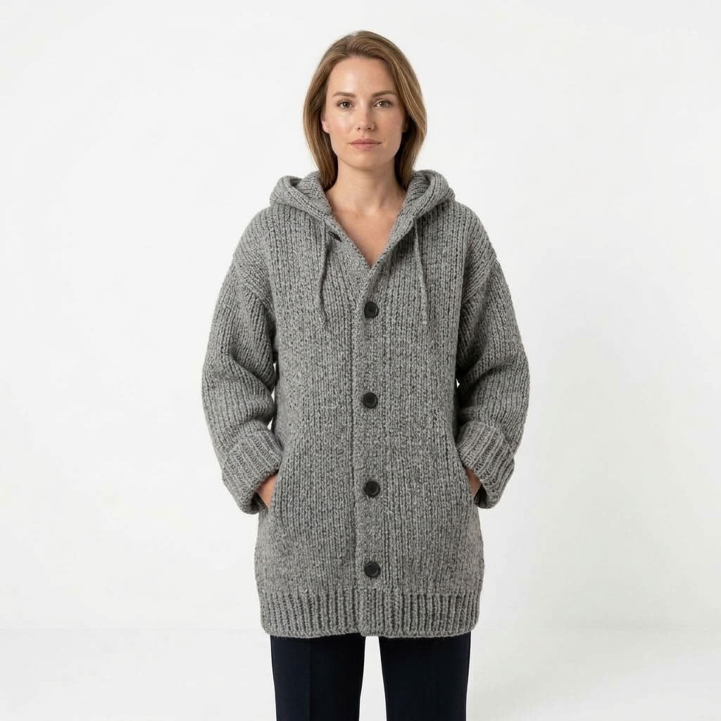 Oversized Dames Vest Met Capuchon En Zakken