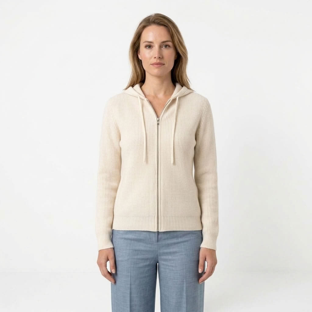 Nora | Dames gebreid vest met capuchon