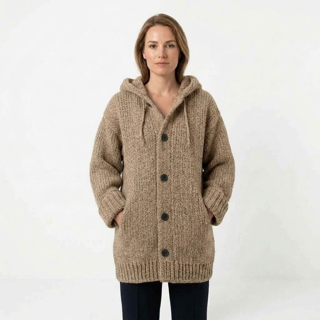 Oversized Dames Vest Met Capuchon En Zakken