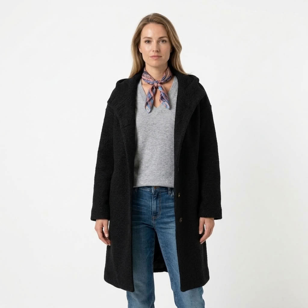 Aveline | Dames lange jas met capuchon