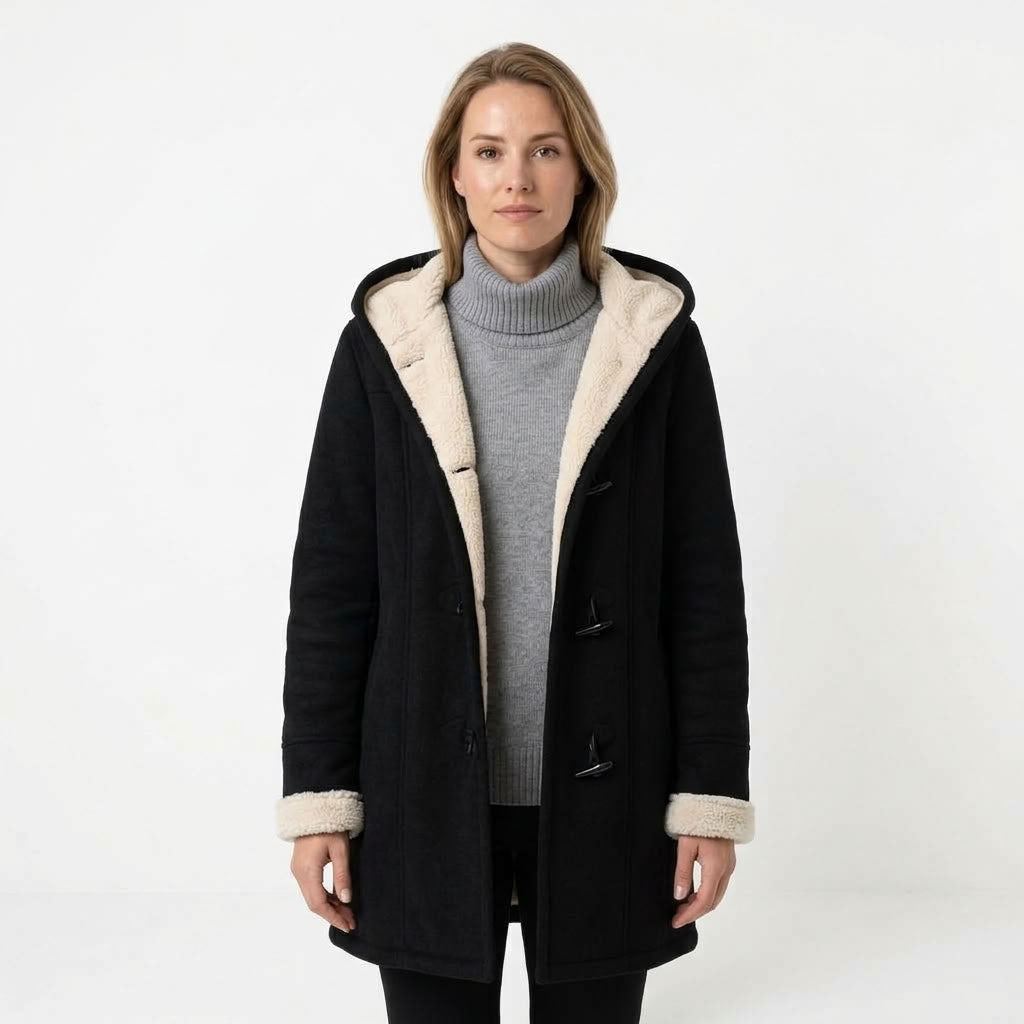 Jinthe | Dames lange winterjas met teddyvoering