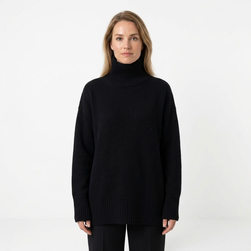 Odeline | Dames oversized coltrui met ribdetails