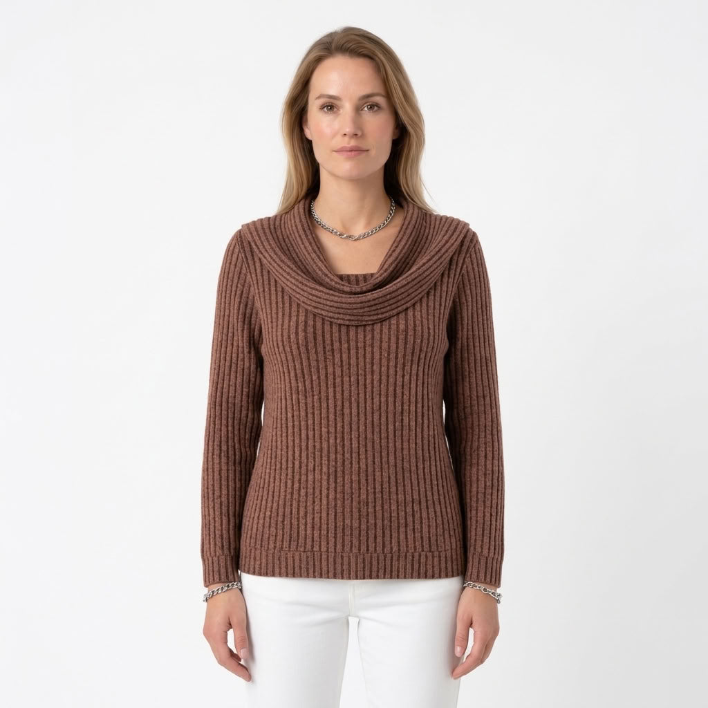 Amélie | Geribde trui met elegante hals