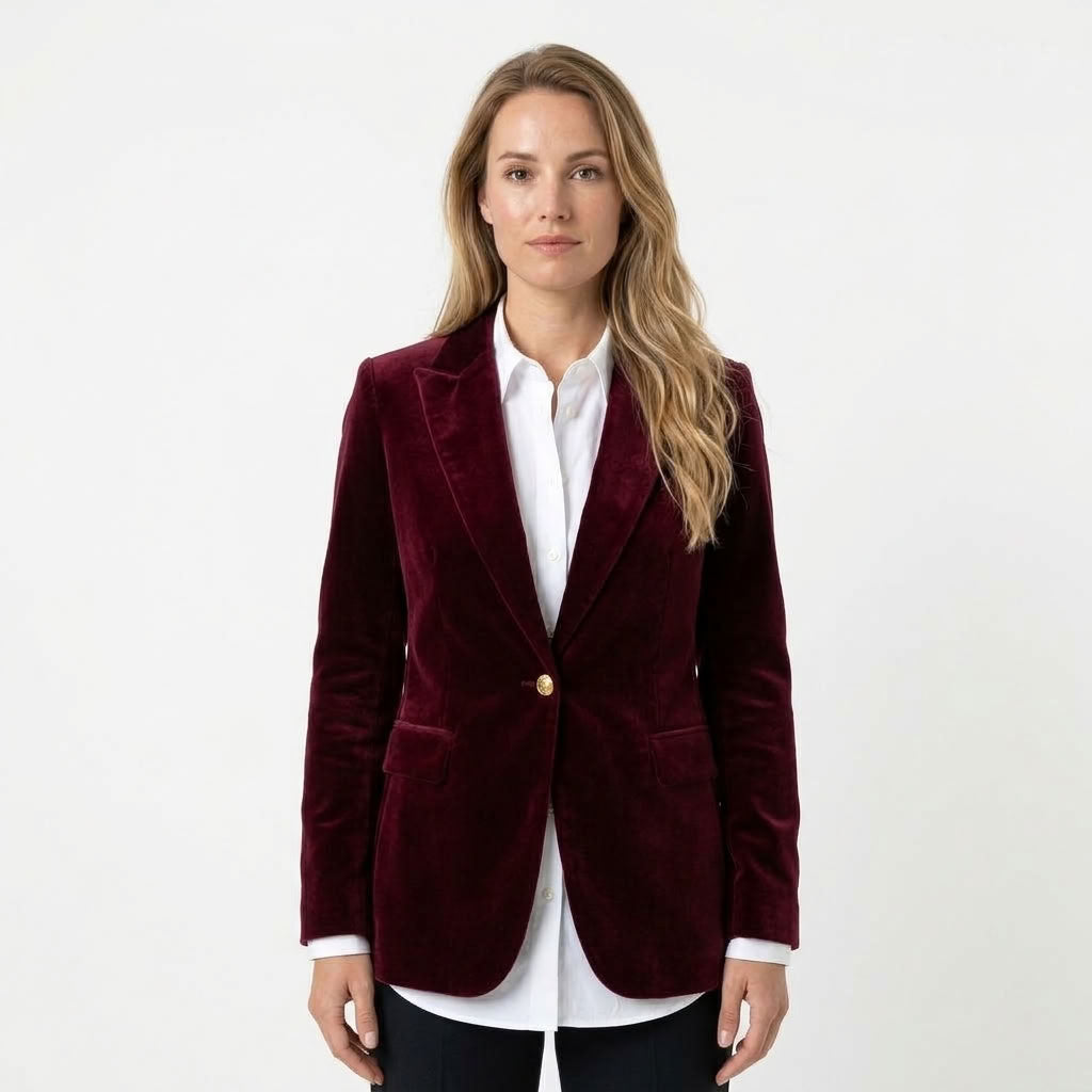 Renske | Dames fluwelen blazer met elegante revers