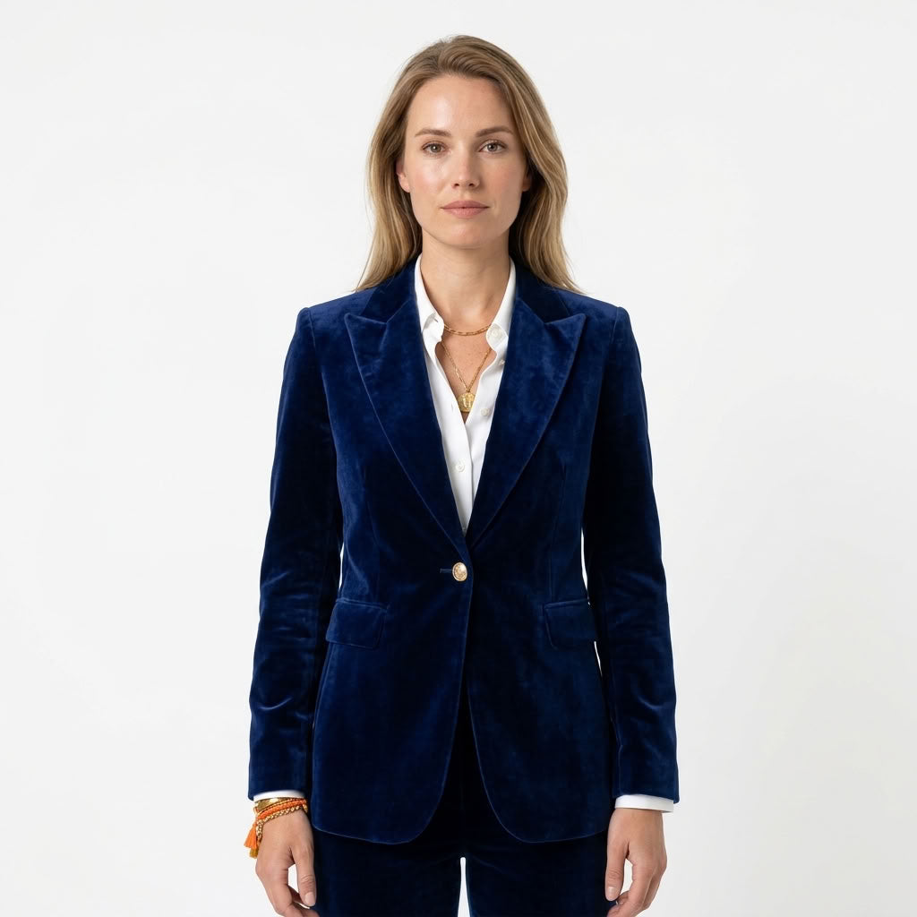 Renske | Dames fluwelen blazer met elegante revers