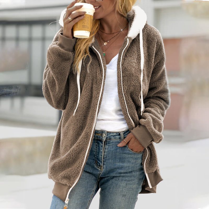 Fenna | Dames fleece vest met capuchon