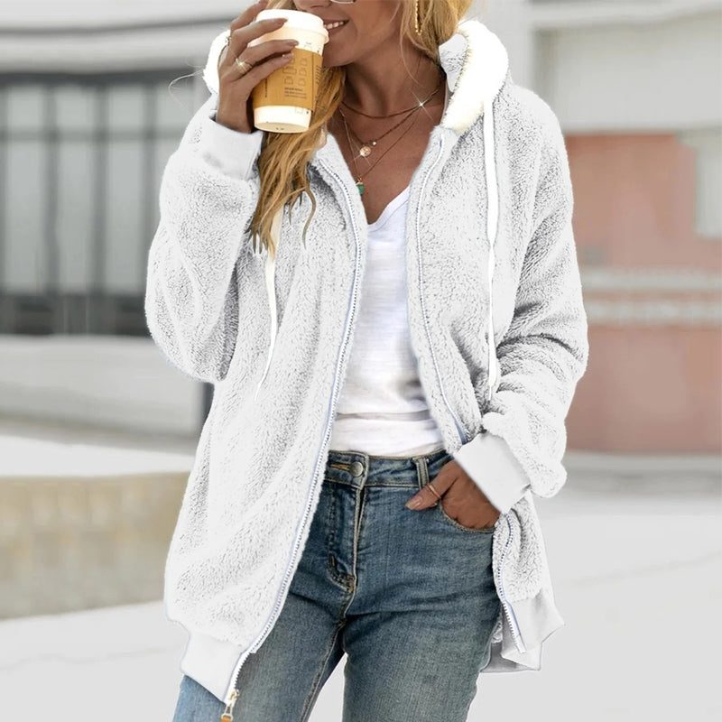 Fenna | Dames fleece vest met capuchon