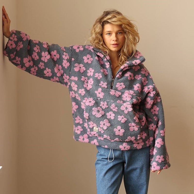 Florence | Teddy trui met bloemenprint