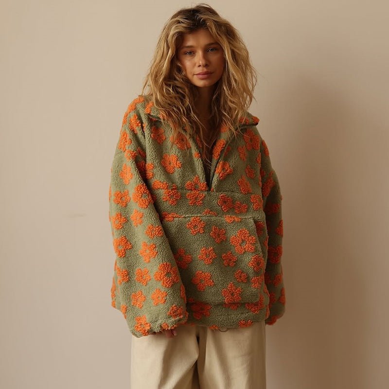 Florence | Teddy trui met bloemenprint