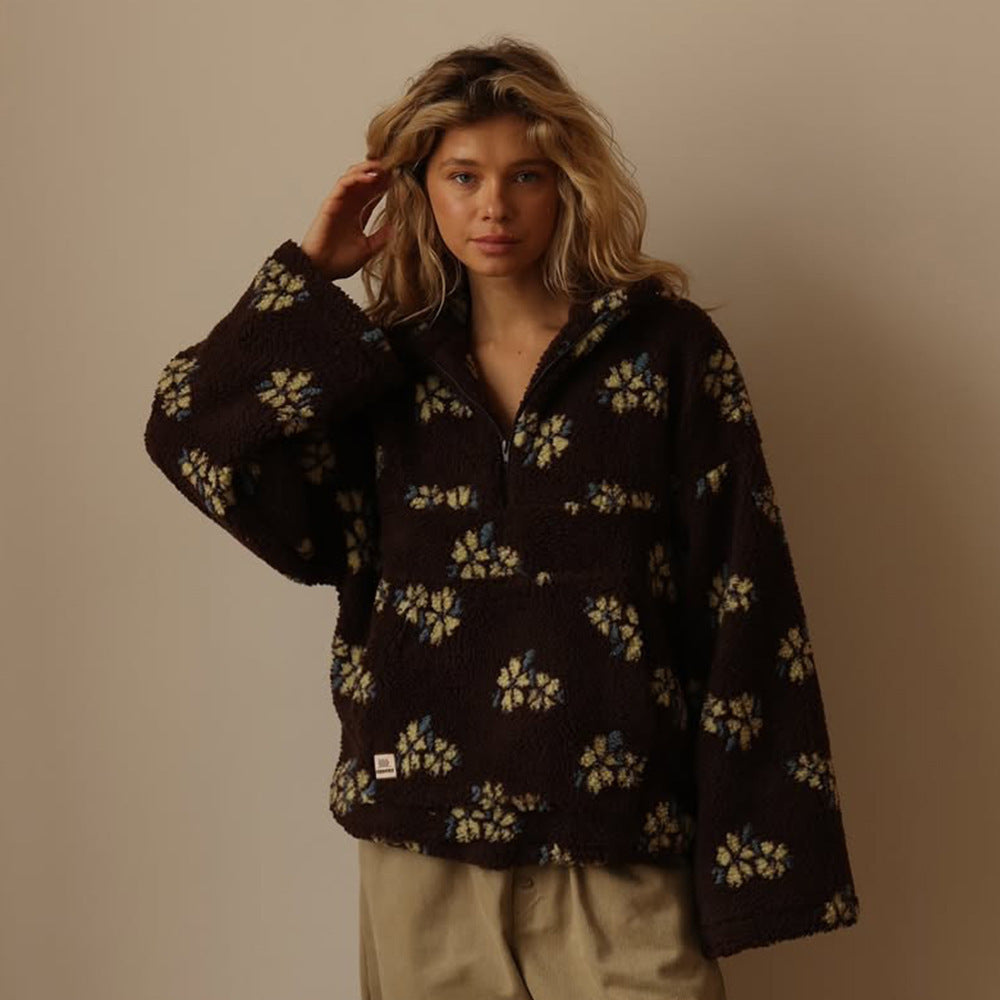 Florence | Teddy trui met bloemenprint