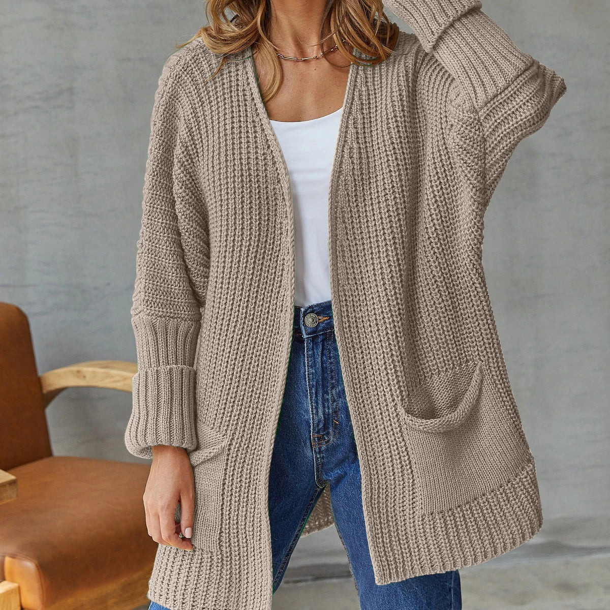 Sofia | Lang gebreid vest